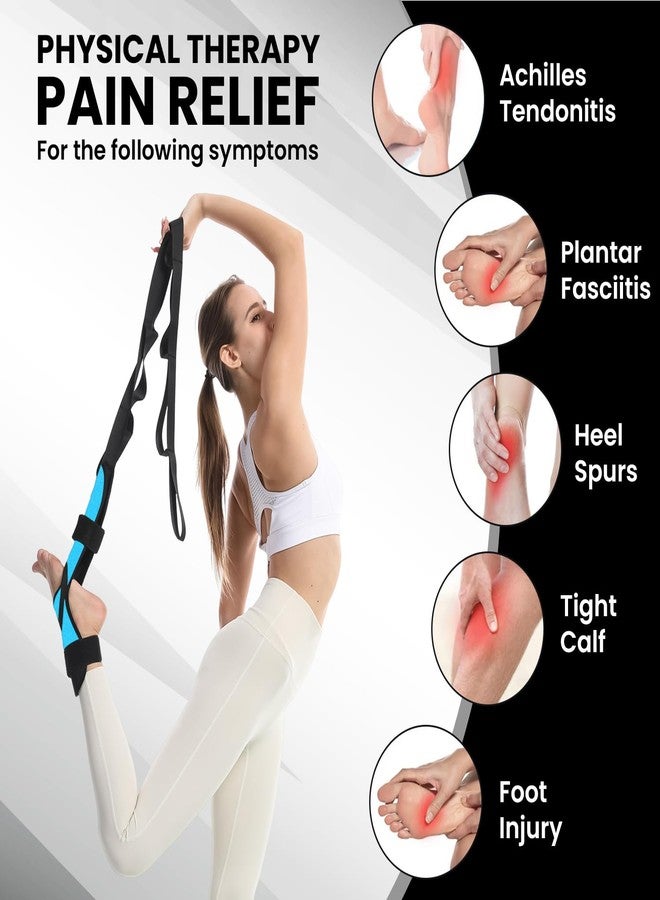 JIURUN Foot and Calf Stretcher for Plantar Fasciitis Relief - Foot Rocker with Yoga Stretching Strap, Hamstring & Achilles Stretcher - Non-Slip Home Physical Therapy Equipment for Flexibility & Recovery - Image 5