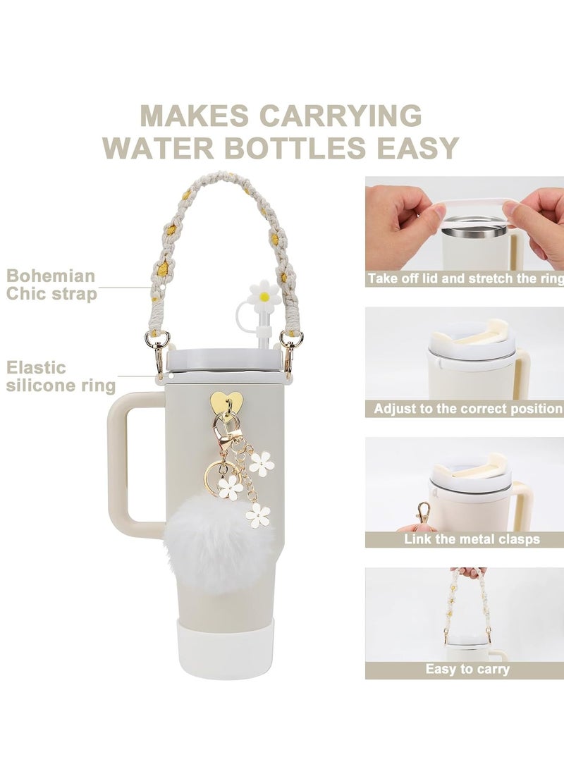 إيفرين طقم إكسسوارات كأس ستانلي - حزام مقبض زجاجة المياه، حذاء كأس ستانلي من سيليوكن، حلي كأس ستانلي لكأس ستانلي سعة 40 أونصة - Image 2