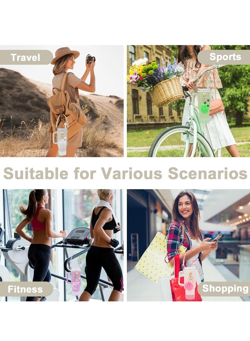 إيفرين طقم إكسسوارات كأس ستانلي - حزام مقبض زجاجة المياه، حذاء كأس ستانلي من سيليوكن، حلي كأس ستانلي لكأس ستانلي سعة 40 أونصة - Image 5