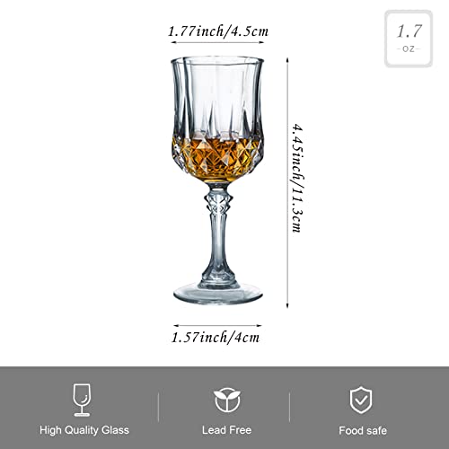 Soopiiso Cordial Glasses,1.7oz/50ml,Shot Glasses Set of 6,shot glasses with stem/tequila shot glasses/Sherry glasses - Image 2