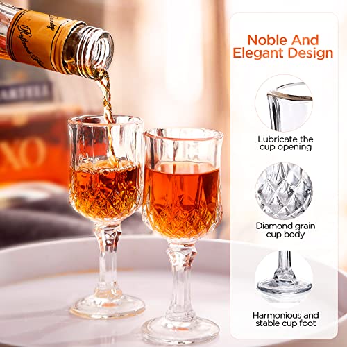 Soopiiso Cordial Glasses,1.7oz/50ml,Shot Glasses Set of 6,shot glasses with stem/tequila shot glasses/Sherry glasses - Image 3