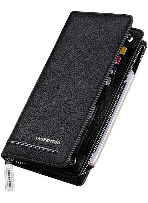 LAORENTOU - VICENZA GENUINE LEATHER ITALIAN MADE LONG MEN'S WALLET LONG MEN'S CARD HOLDER - Image 1