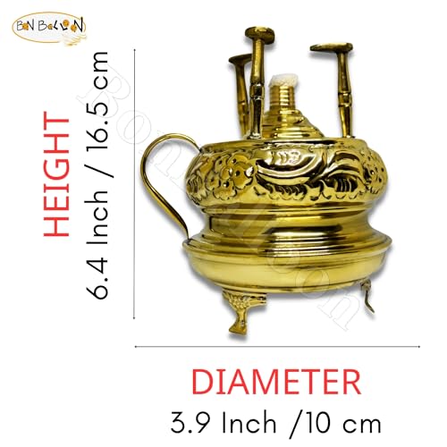 bonballoon Egyptian Greek Coffee Brass Engraved Copper Al Bramony Elbaramony Turkish Alcohol Burner Maker Table Top Tabletop With Brass Handle Arabian Solid Large Size Hand Decanter Hammered Handmade - Image 2