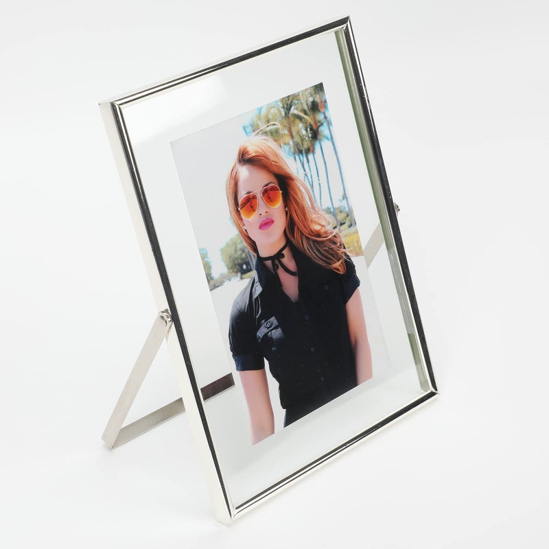 AhaGo Silver Floating Frame (6""x8""  Vertical)  For Picture 5x7  4x6  3x5  Tabletop Shelf Photo Frame  Classy Gift For Festival  Wedding  Home or Office D?cor - Image 1
