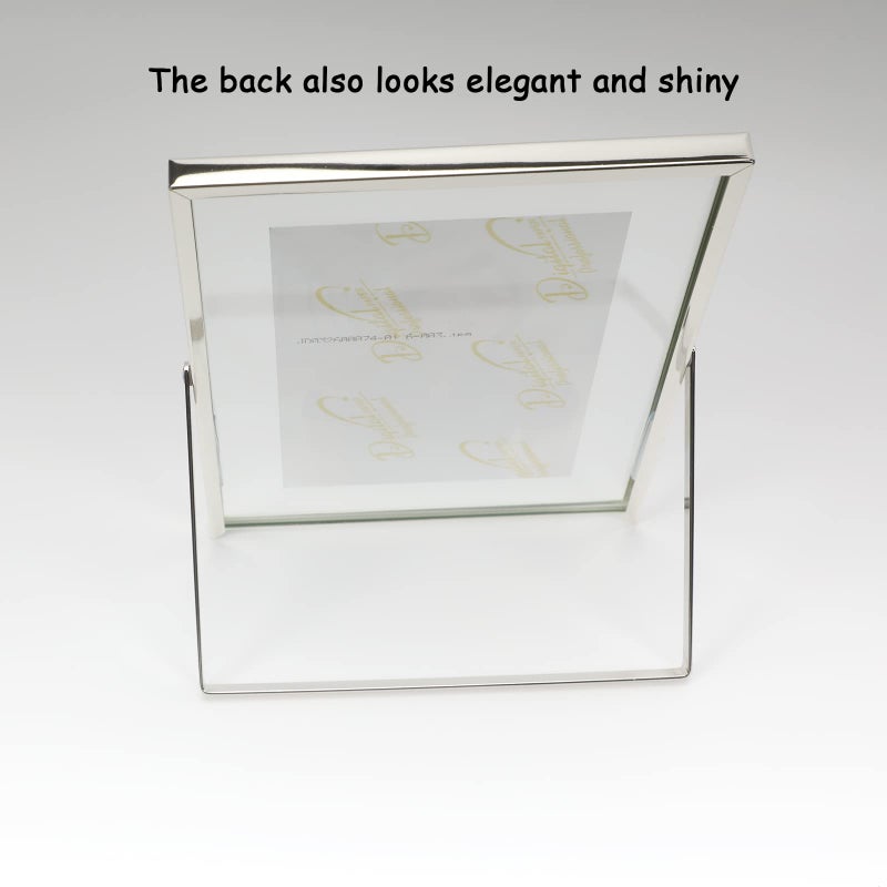 AhaGo Silver Floating Frame (6""x8""  Vertical)  For Picture 5x7  4x6  3x5  Tabletop Shelf Photo Frame  Classy Gift For Festival  Wedding  Home or Office D?cor - Image 4