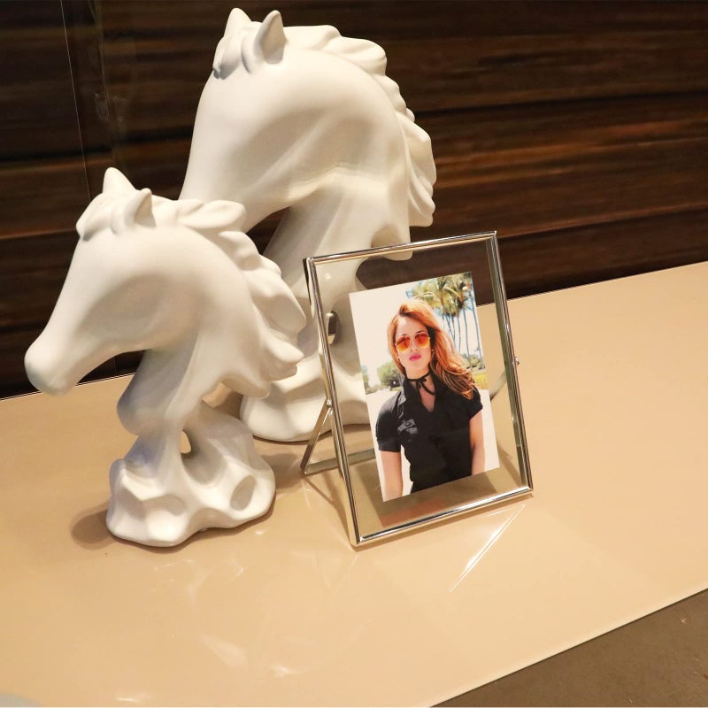 AhaGo Silver Floating Frame (6""x8""  Vertical)  For Picture 5x7  4x6  3x5  Tabletop Shelf Photo Frame  Classy Gift For Festival  Wedding  Home or Office D?cor - Image 5