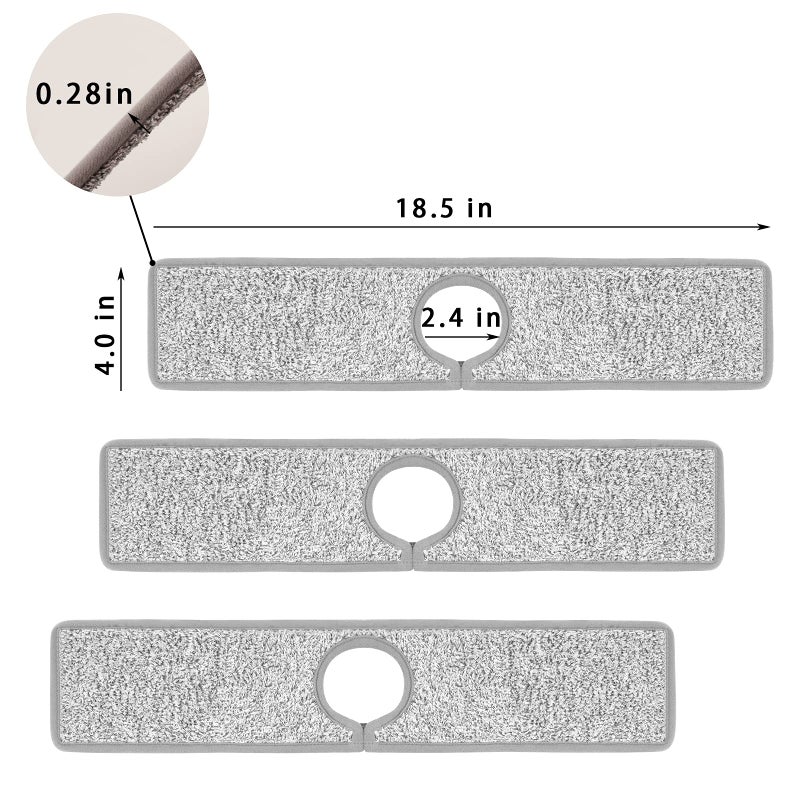 YBB 3 Pack Faucet Mat Splash Guard for Kitchen Sink, 18.5 x 4 Inch Faucet Handle Drip Catcher Tray Absorbent Mat for Kitchen, Bathroom, and RV - Image 2