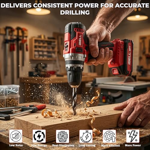 IBELL TOOLS iBELL One Power Series Cordless Impact Drill CD20-30 | 20V Brushed Motor | 30Nm Torque | 2-Speed Gearbox | 10mm Automatic Chuck | 1450 RPM | Includes 2.0Ah Battery, Charger & BMC Box - Image 3