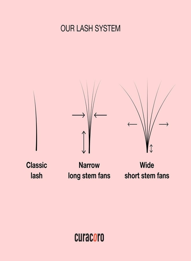 Curacoro LashFolio Wet Promade Fans, Handmade Volume Eyelashes, 5D To 10D, C CC D Curl, 0.03~0.07 mm, 8-13mm Mix Length, Professional Long-Lasting Promade Lash Fans (5D-0.07 D 8mm-13mm) - Image 5