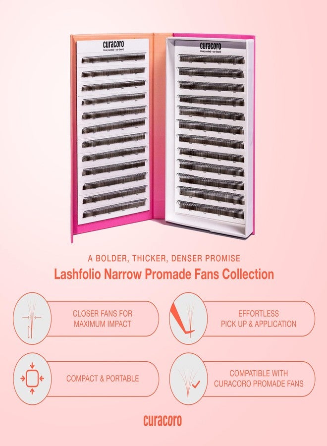 Curacoro LashFolio Wet Promade Fans, Handmade Volume Eyelashes, 5D To 10D, C CC D Curl, 0.03~0.07 mm, 8-13mm Mix Length, Professional Long-Lasting Promade Lash Fans (5D-0.07 D 8mm-13mm) - Image 3