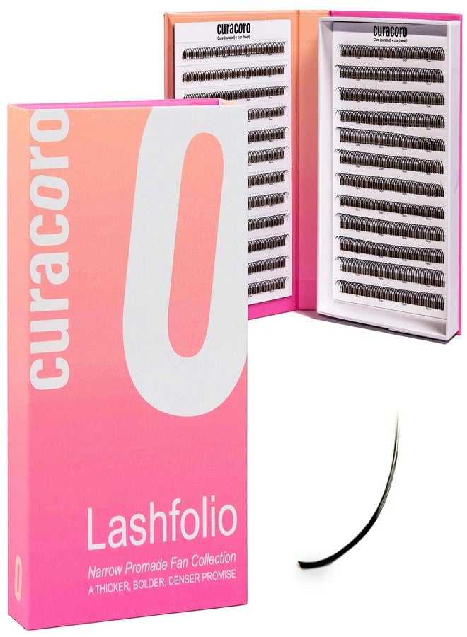 Curacoro LashFolio Wet Promade Fans, Handmade Volume Eyelashes, 5D To 10D, C CC D Curl, 0.03~0.07 mm, 8-13mm Mix Length, Professional Long-Lasting Promade Lash Fans (5D-0.07 D 8mm-13mm) - Image 1