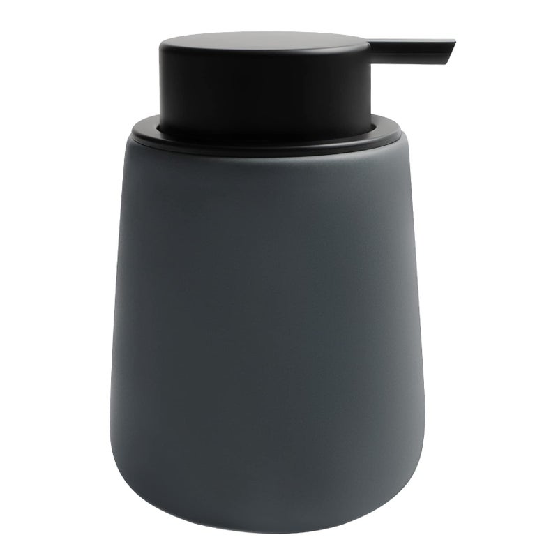 TOOZFO Soap Dispenser Ceramic with EasytoPress Pump Hand Lotion Liquid Dispenser for Shampoo Bathroom Kitchen 12 oz Grey