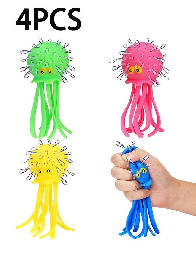 4 Pcs Octopus Water Balloon Bath Toys, Sensory Stress Relief Floating Pool Beach Tub Toy Reusable Water Bomb Splash Balls, Gift Bag Filler for Toddlers - Image 1