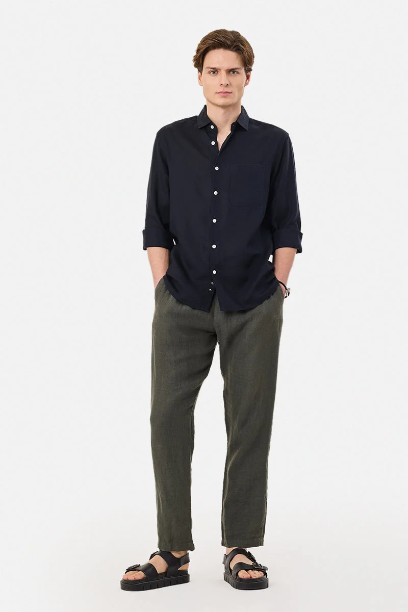 SNITCH Linen Blend Regular Fit Shirt