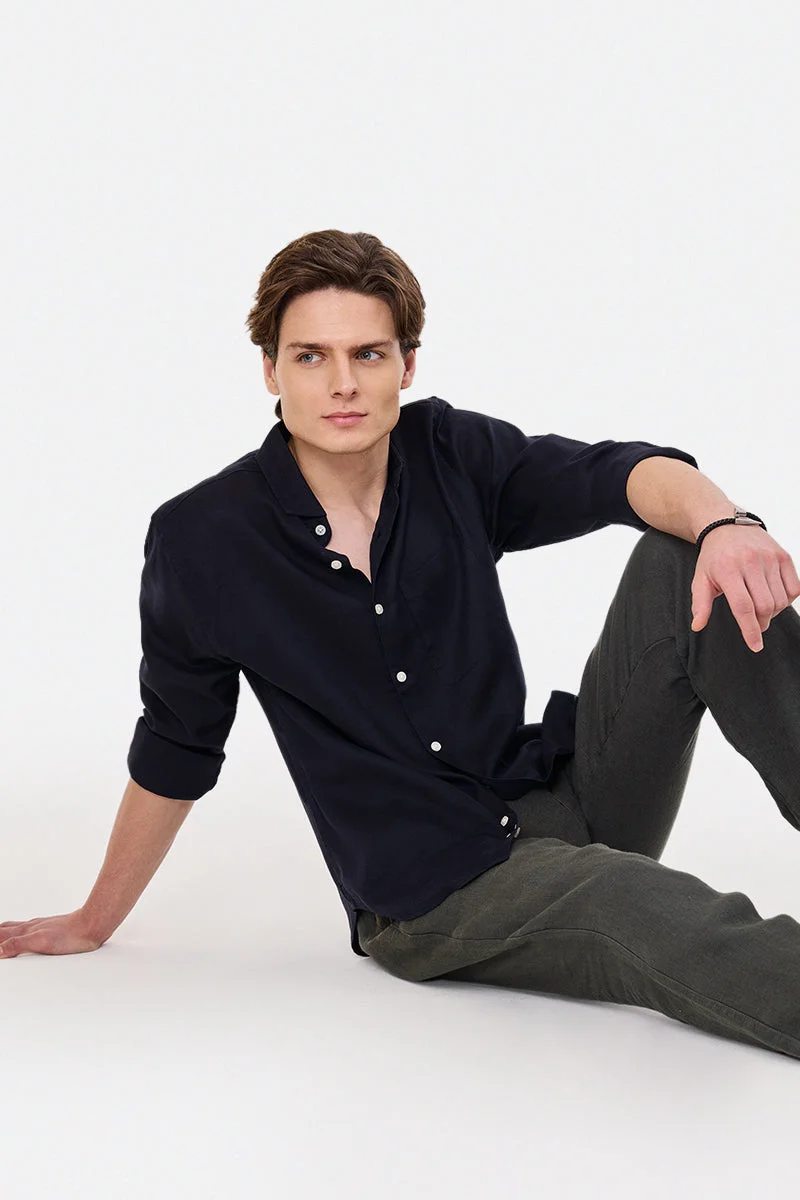 SNITCH Linen Blend Regular Fit Shirt