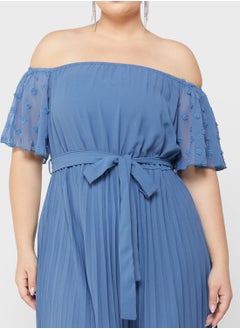 Off Shoulder Belted Pleat Detail Dress - pzsku/ZDD1A67983E2EBF12F244Z/45/_/1699234340/a887a7dc-a9dc-4c92-ad9b-3c39187e6cdb