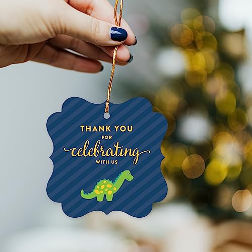 Andaz Press Birthday Fancy Frame Gift Tags, Thank You for Celebrating with Us, Dinosaur, 24-Pack, for Gifts and Party Favors - Image 4