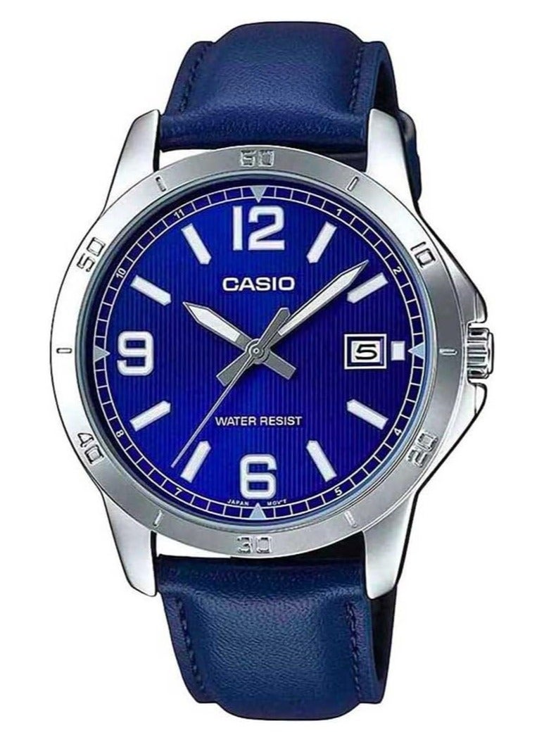 Casio MTP-V004L-2BUDF Men's, Casual, Blue Dial, Blue Band - Image 1