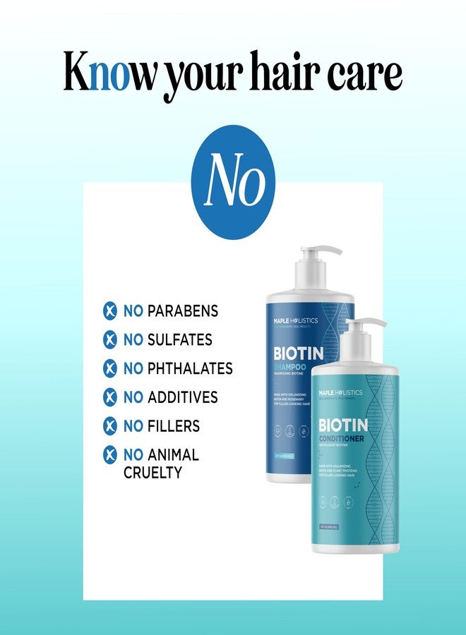 Maple Holistics Rosemary Biotin Shampoo and Conditioner Set - Volumizing Shampoo and Conditioner for Thinning Hair for Women & Men with Nourishing B Vitamins - Color Safe Sulfate Paraben & Silicone Free (32 Fl Oz) - Image 3