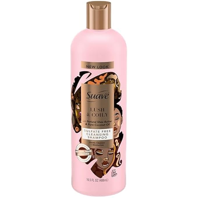 Suave PROFESSIONALS NATURAL SHEA BUTTER & PURE COCONUT OIL SULFATE-FREE CLEANSING SHAMPOO,16.5 FLUID OUNCES - Image 1