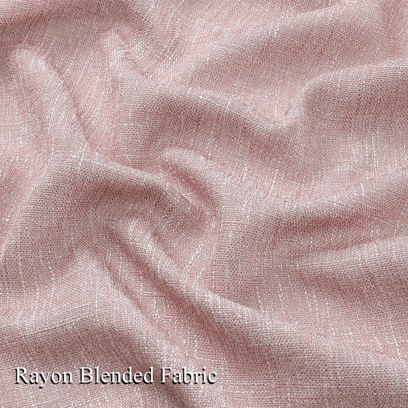 Vision Home Pink Pinch Pleated Semi Sheer Curtains for Girls Bedroom Living Room Textured Light Filtering Window Curtains 120 inch Rayon Blended Pinch Pleat Pink Drapes with Hooks 2 Panels 40""Wx120""L - Image 4