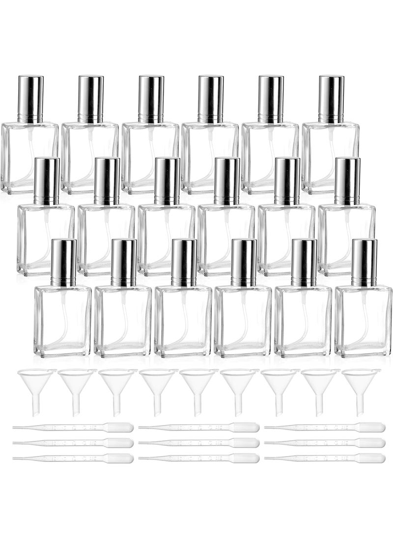Foraineam Foraineam 18 Pack Clear Glass Fine Mist Atomizer Spray Bottles, 15ml Refillable Mini Perfume Bottle, Empty Glass Perfume Atomizer Bottle Fragrance Bottles with Droppers and Funnels 