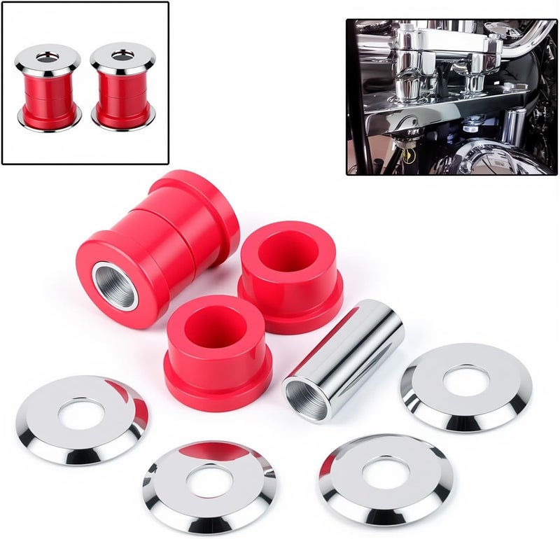 TCMI Polyurethane Handlebar Bushings Fits For Harley Davidson Big Twin Models 1973-2018 Sportster 1973-2003 (Part Number: 56157-85T) RED - Image 5
