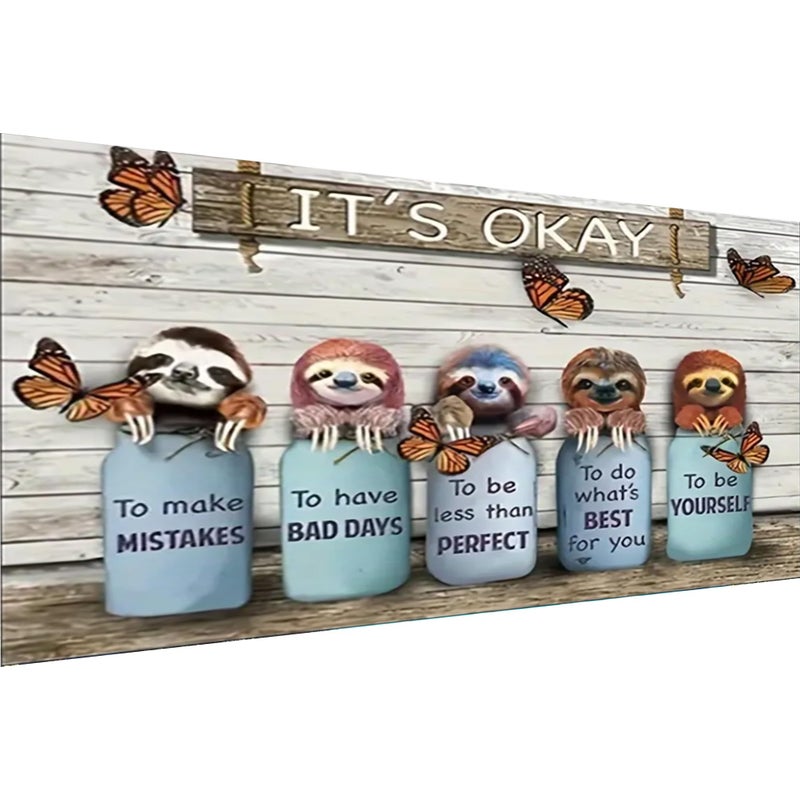 BOHADIY Inspirational Diamond Painting Kits for Adults 5D Diamond Art Kits for Adults Sloth Large Size 16x275 Inch DIY Full Drill Paintings with Diamonds Gem Art Crafts for Home Wall Decor - Image 2