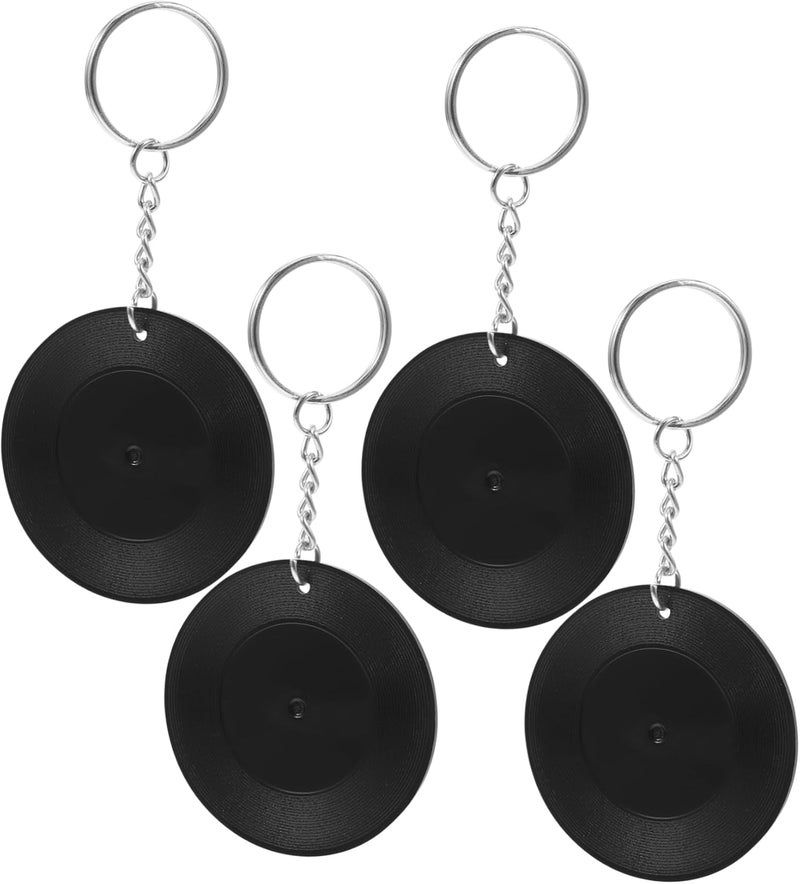 PRETYZOOM Record Coaster Keychain Vinyl Record Ornament Vintage Vinyl Record Hip Hop Vinyl Key Decoration Purse - Image 1