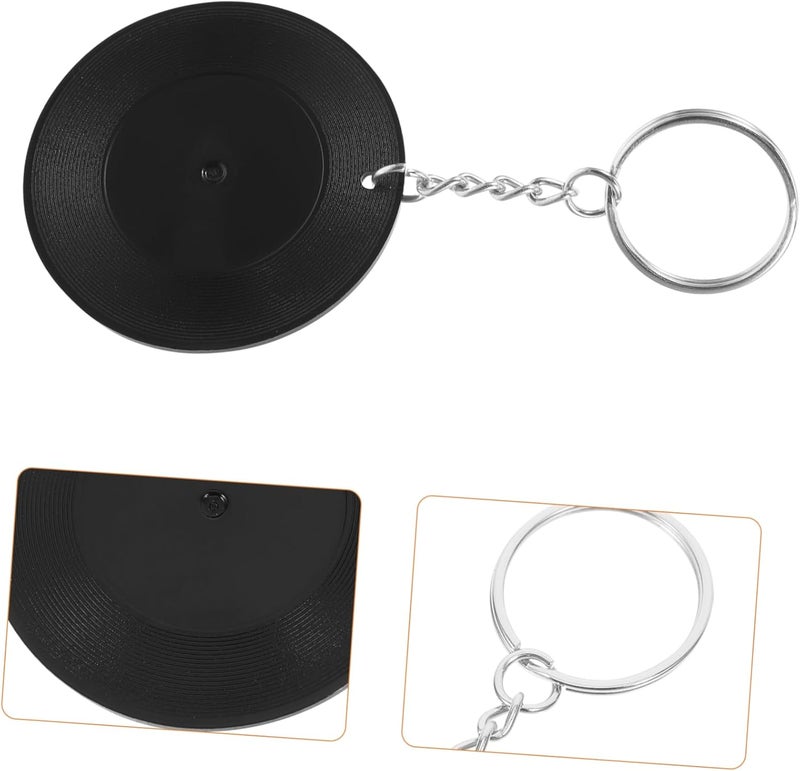 PRETYZOOM Record Coaster Keychain Vinyl Record Ornament Vintage Vinyl Record Hip Hop Vinyl Key Decoration Purse - Image 2