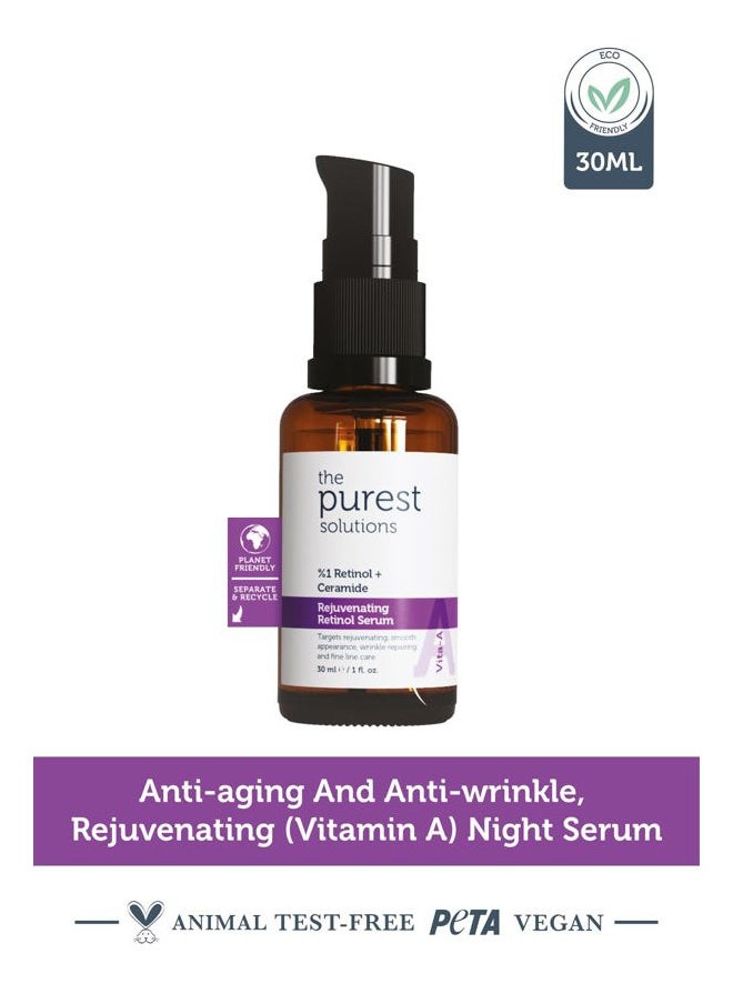 the purest solutions Vita-A Rejuvenating Retinol Serum (1% Retinol + Ceramide) - Promote Skin Hydration - Reduce Wrinkles, Fine Lines and Signs of Aging - Vegan | Cruelty Free (1 fl. oz)  - Image 2