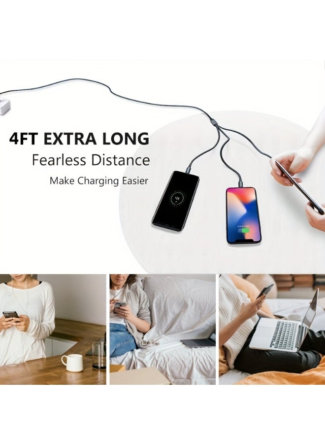 NOVA TECH 3-in-1 Fast Charging Cable with USB-C, Micro USB, and Lightning Connectors, Blue - Image 5