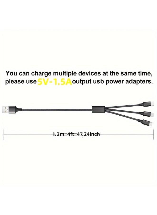 NOVA TECH 3-in-1 Fast Charging Cable with USB-C, Micro USB, and Lightning Connectors, Blue - Image 4