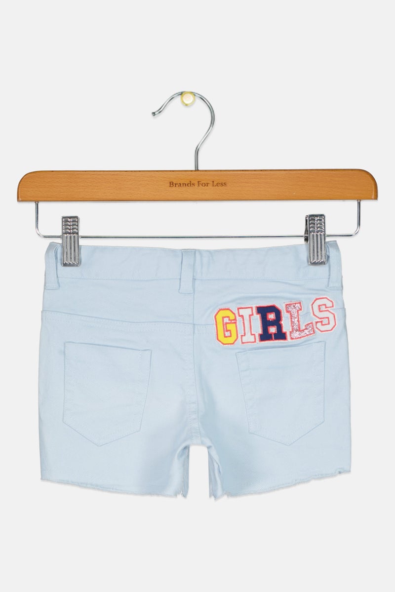 Overkids Toddlers Girl Embroidered Denim Shorts, Light Blue - Image 2