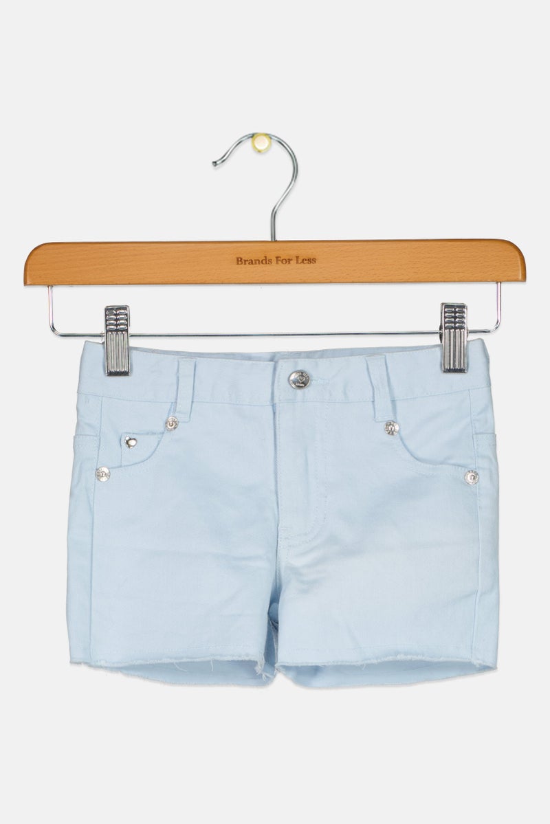 Overkids Toddlers Girl Embroidered Denim Shorts, Light Blue - Image 1