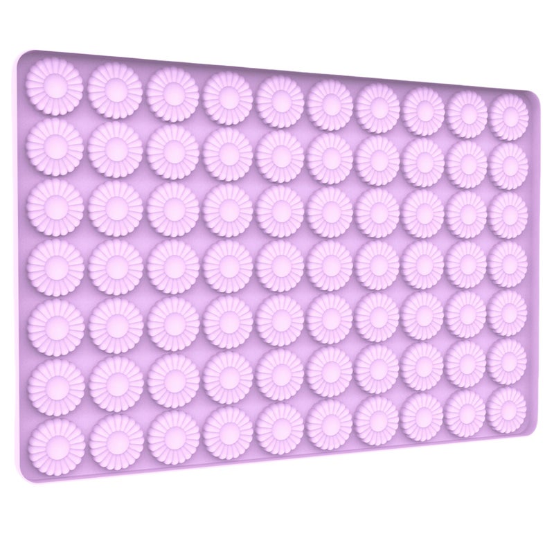 Tadonyny Daisy Flower Chocolate Silicone Molds, Gummy Candy Molds for Cake Decorations, Fondant Mold Silicone with Scraper (flower purple molds 002) - Image 1