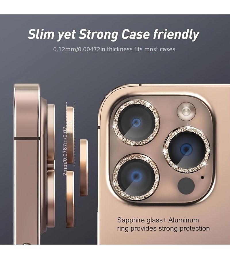5 Black Lens Protectors Suitable For 17 Pro Max 17 Pro 16 Pro Max 16 Pro And Other Iphone Models Shiny Metallic Crystal Tempered Glass With Lens Caps - Image 4