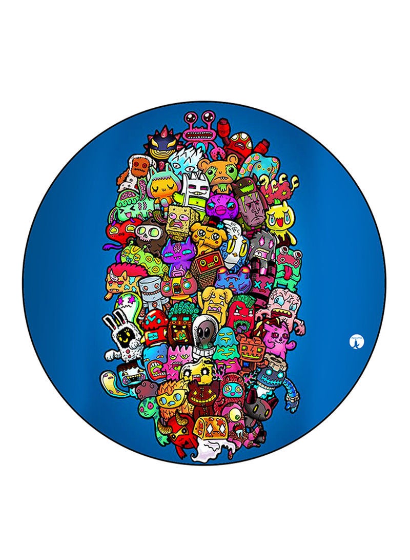 RKN Random Things Printed Fridge Magnet  Round  Multicolour - Image 1