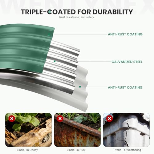 TwentyNext 5×3×1.4FT Galvanized Raised Garden Bed Outdoor, Metal Raised Garden Bed Kit, Large Planter Raised Beds, 4 In1 Modular Raised Planter Box Outdoor,Raised Beds for Gardening for Vegetables Flowers Herbs - Image 5
