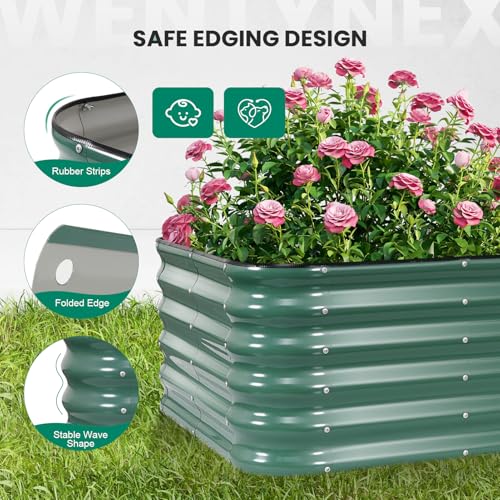 TwentyNext 5×3×1.4FT Galvanized Raised Garden Bed Outdoor, Metal Raised Garden Bed Kit, Large Planter Raised Beds, 4 In1 Modular Raised Planter Box Outdoor,Raised Beds for Gardening for Vegetables Flowers Herbs - Image 3
