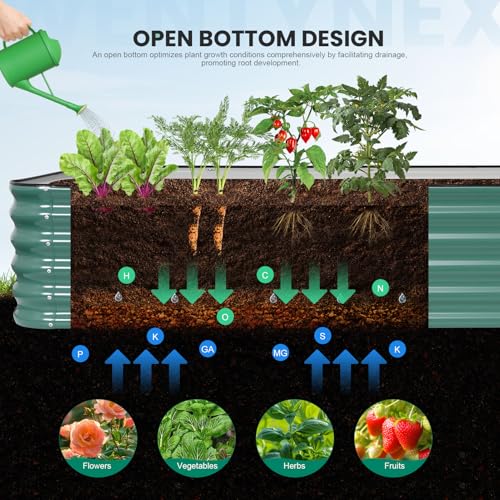 TwentyNext 5×3×1.4FT Galvanized Raised Garden Bed Outdoor, Metal Raised Garden Bed Kit, Large Planter Raised Beds, 4 In1 Modular Raised Planter Box Outdoor,Raised Beds for Gardening for Vegetables Flowers Herbs - Image 4