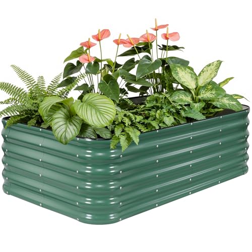 TwentyNext 5×3×1.4FT Galvanized Raised Garden Bed Outdoor, Metal Raised Garden Bed Kit, Large Planter Raised Beds, 4 In1 Modular Raised Planter Box Outdoor,Raised Beds for Gardening for Vegetables Flowers Herbs - Image 1