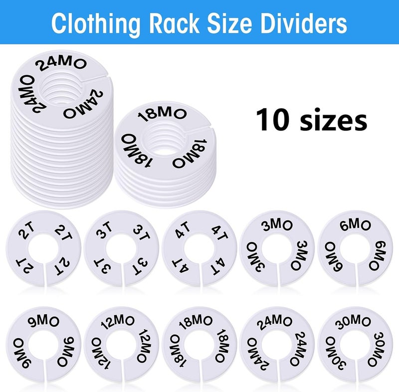 Blulu 10 Pack Clothing Rack Size Dividers Round Hangers Dividers - Image 3