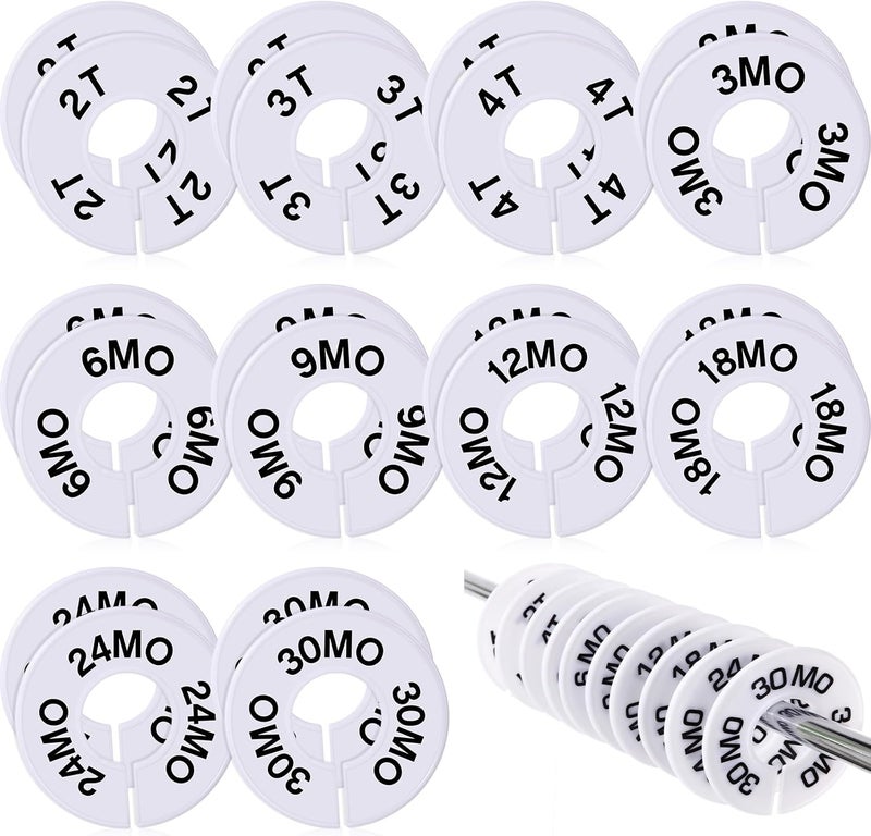 Blulu 10 Pack Clothing Rack Size Dividers Round Hangers Dividers - Image 1