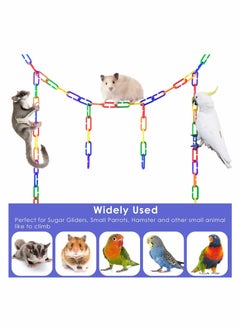 Excefore Plastic Chain Links for Birds, 200PCS Mix Color Rainbow DIY C-Clips Chains Hooks Swing Climbing Cage Toys  - Image 4