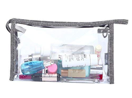 Awestuffs Portable Cosmetic Bags Set of 3 Different Sizes Makeup and Toiletry Pouch Purse Bag for Travel or Daily Use (Set of 3) (Grey) - Image 4