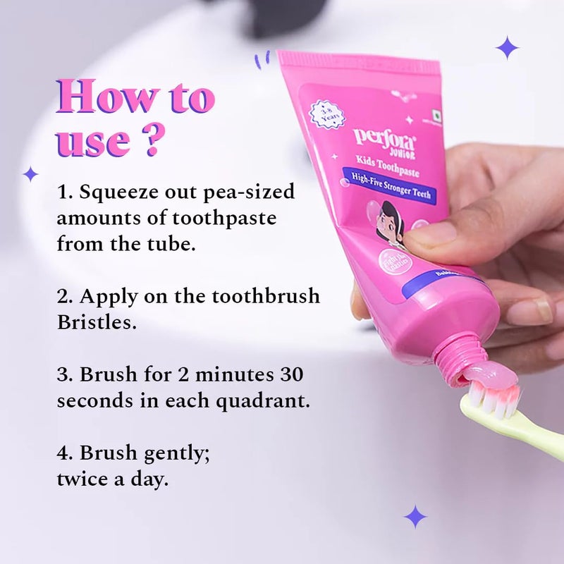 Perfora Kids Toothpaste 50g | Fluoride & SLS Free Paste | Bubblegum Blast | Prevents Cavities, Strengthens Teeth & Protects Enamel | Safe for Ages 3-8 | Gentle & Effective Oral Care - Image 4