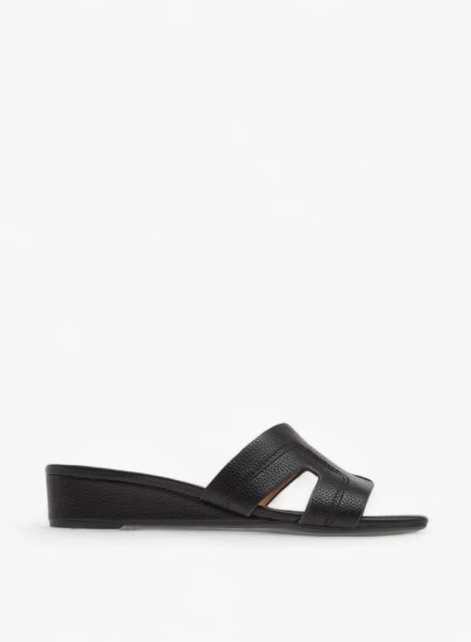Celeste Womens Solid Slip-On Sandals With Wedge Heels