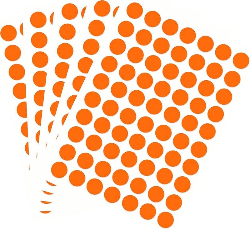 PARLAIM 1050 PCS 3/4 Inch Round Color-Code Dot Stickers Color Coded Label Circle Stickers for Office (Neon Orange) - Image 1