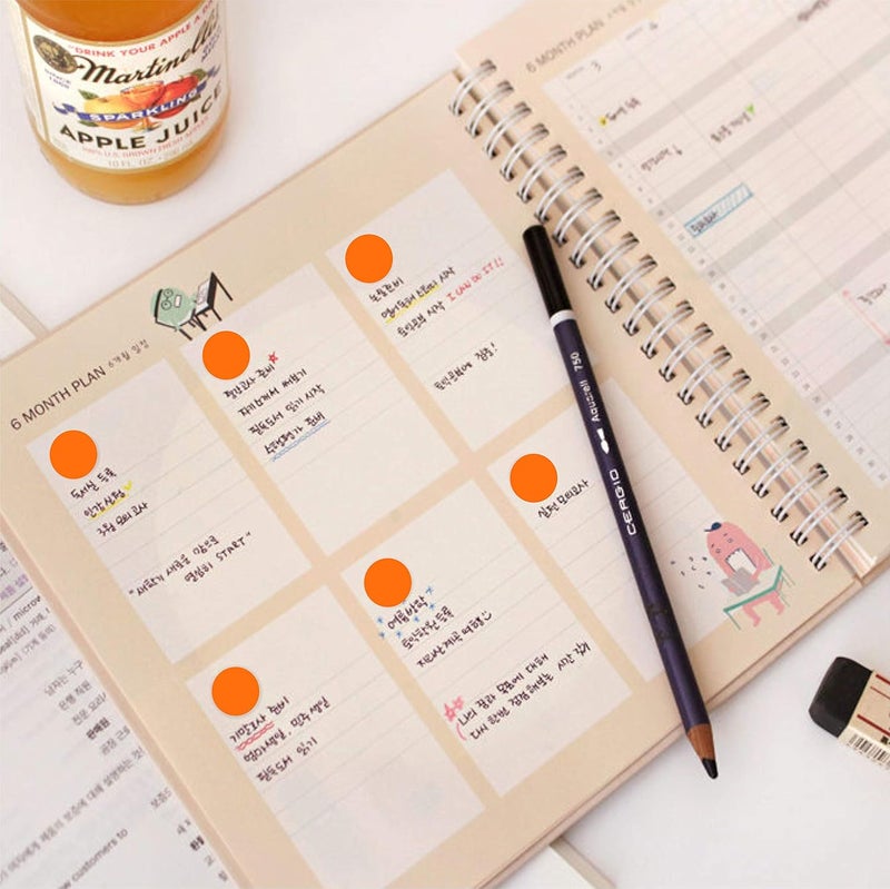 PARLAIM 1050 PCS 3/4 Inch Round Color-Code Dot Stickers Color Coded Label Circle Stickers for Office (Neon Orange) - Image 2